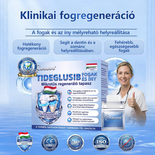 🦷 Mondj búcsút az érzékenységnek és kellemetlenségeknek! 𝐂𝐨𝐚𝐮𝐨𝐨® Tideglusib szájcsíkok – gyors regenerálás a fogaknak és az ínynek 😊